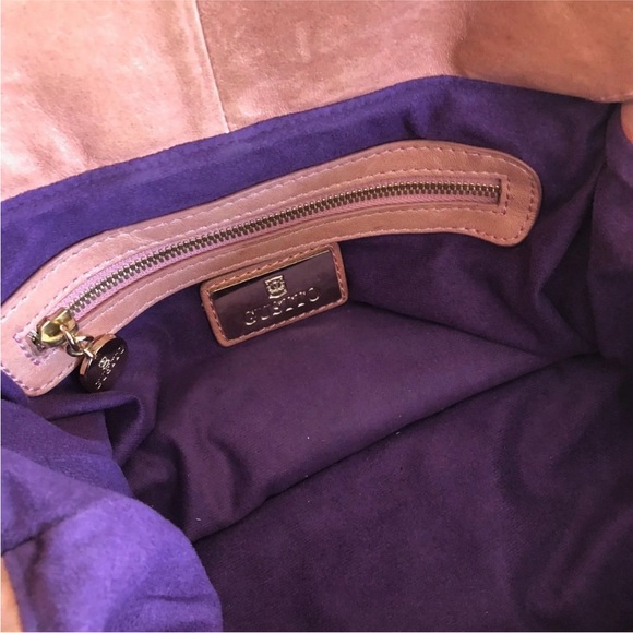 GUSTTO Donna Torso Pink Fringed Leather Boho-Fabulous Crossbody Satchel RARE EUC - Picture 9 of 13